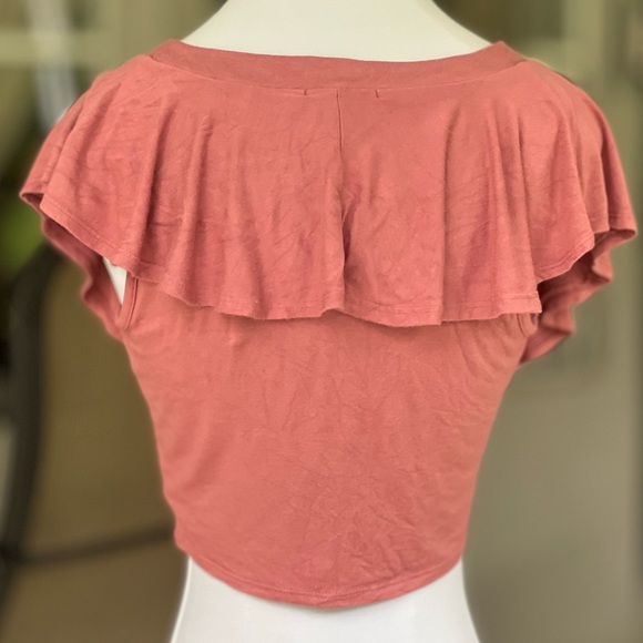 Charlotte Russe Pink Rose Layered Crop Top Medium Med M - Picture 4 of 9